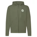 jd sveter so zeleným obrysom na zips s bielym vzorom