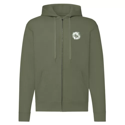 jd sveter so zeleným obrysom na zips s bielym vzorom