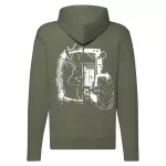 jd sveter so zeleným obrysom na zips s bielym vzorom