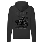 outsider motorcycle mikina na zips, čierna