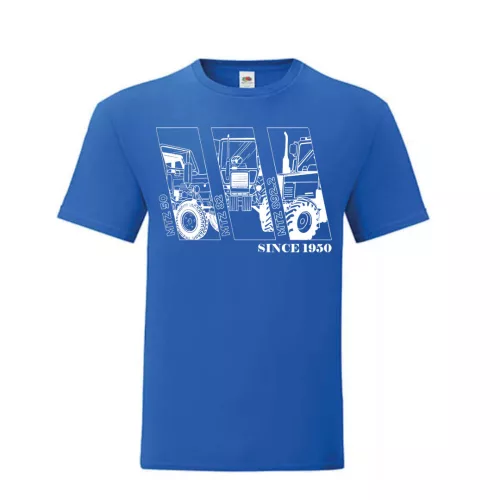 mtz modré tričko biely vzor