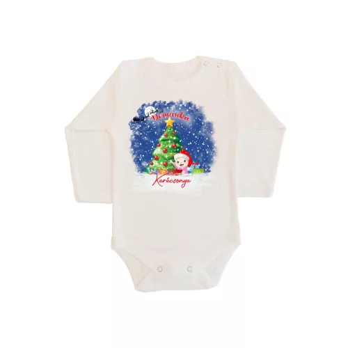 merry christmas body pre bábätká dievča dlhý rukáv