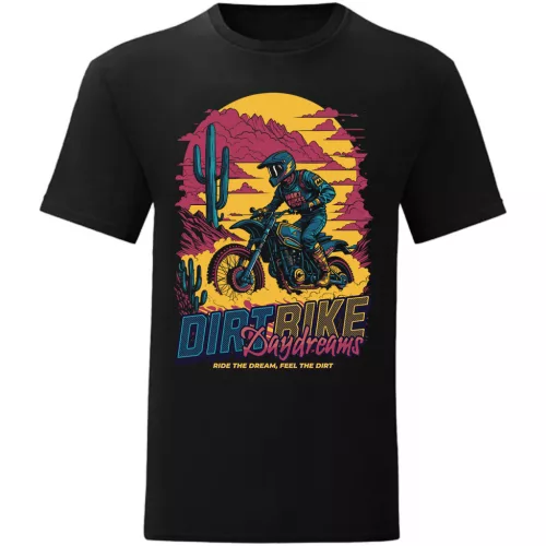 dirtbike motorcycle tričko čierne