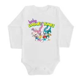   bábätká looney tunes biely body pre bábätká dlhý rukáv