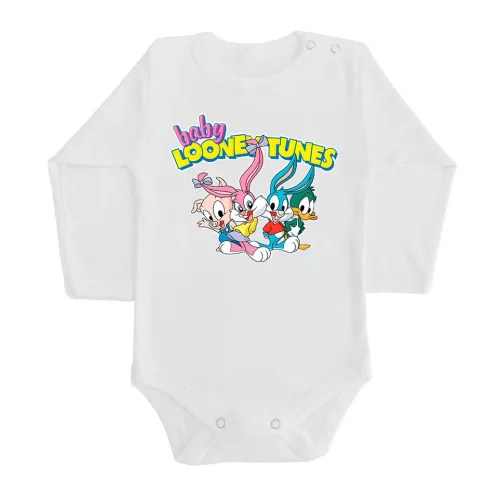 bábätká looney tunes biely body pre bábätká dlhý rukáv