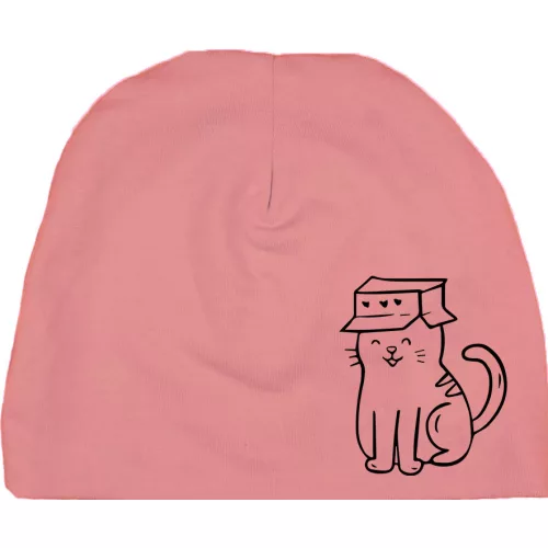 krabička mačiatko dieťa čiapka ružová