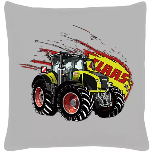 claas axion šedý bavlnený vankúš