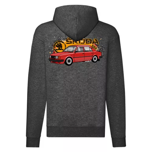 skoda 120 mikina na zips tmavosivá