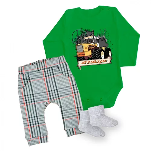 rába body pre bábätká zelený dlhý rukáv + nohavičky a ponožky