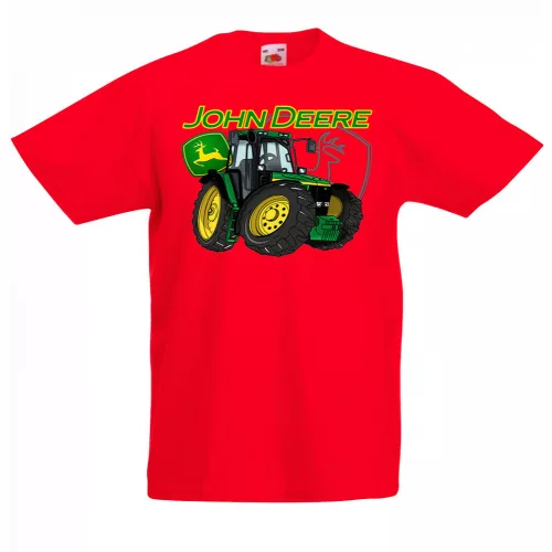 červené detské tričko tractor zelené