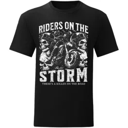 riders on the storm motorcycle tričko čierne