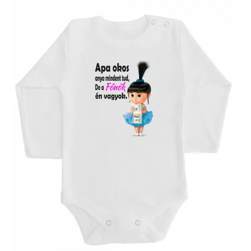 [akcia] veľkosť 86 otec je chytrý, mama vie všetko, ale ja som šéf! body pre bábätká dievča