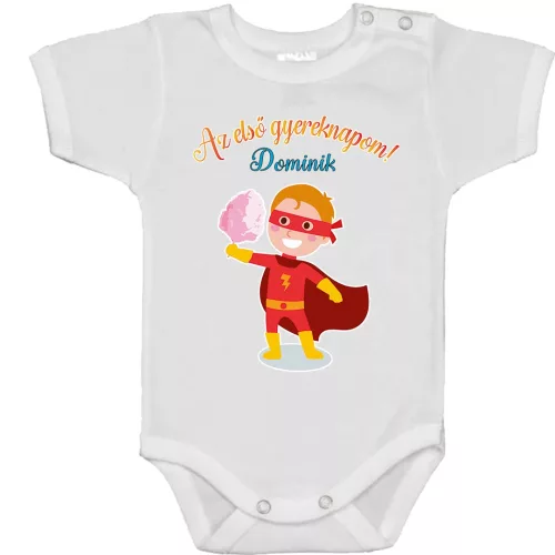 môj prvý deň detí! body pre bábätká biele, chlapcek