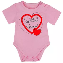   "milujem ťa keriapu" krátky rukáv body pre bábätká ružová