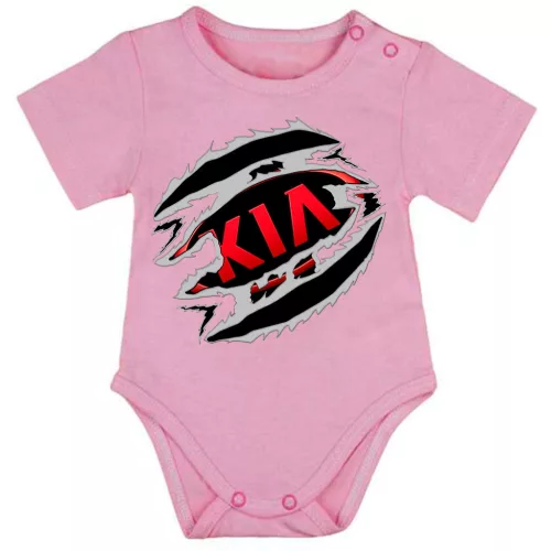 kia ružové dojčenské telo s krátkym rukávom