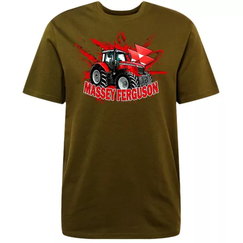 tričko massey ferguson tractor tmavé hnedé