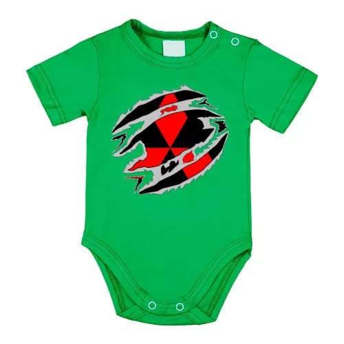 mitsubishi zelené dojčenské telo s krátkym rukávom