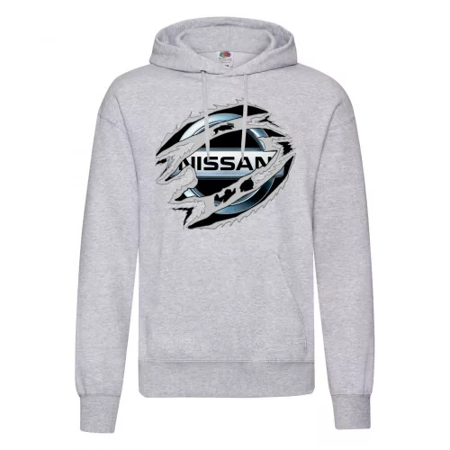 sveter nissan svetlo šedý