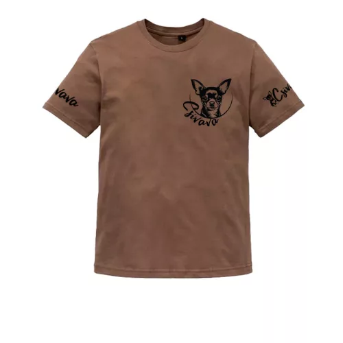 hnedé pánske tričko čivava malý vzor