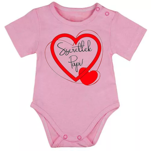 body pre bábätká ružová krátky rukáv "milujem ťa, otec.".