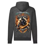 hell rider's motorcycle mikina na zips, sivá