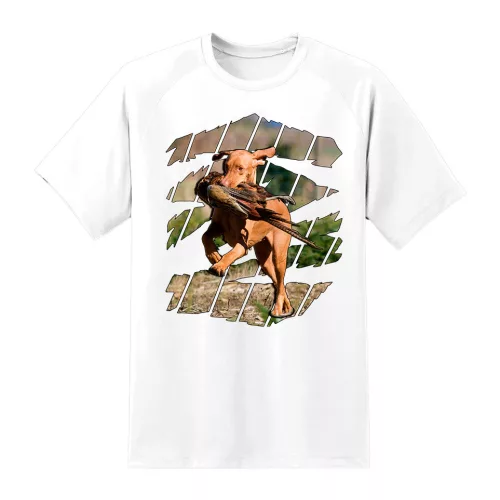 maďarská vizsla biele tričko s bažantom
