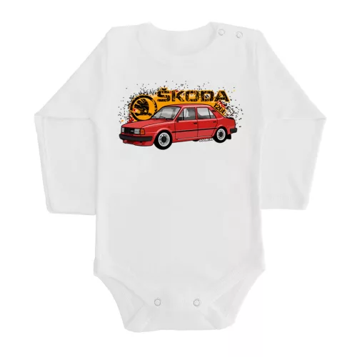 skoda 120 biele dlhý rukáv dojčenské body
