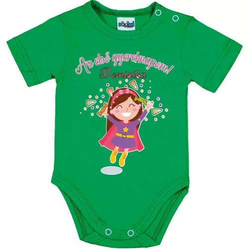 môj prvý deň detí! body pre bábätká zelené, dievča