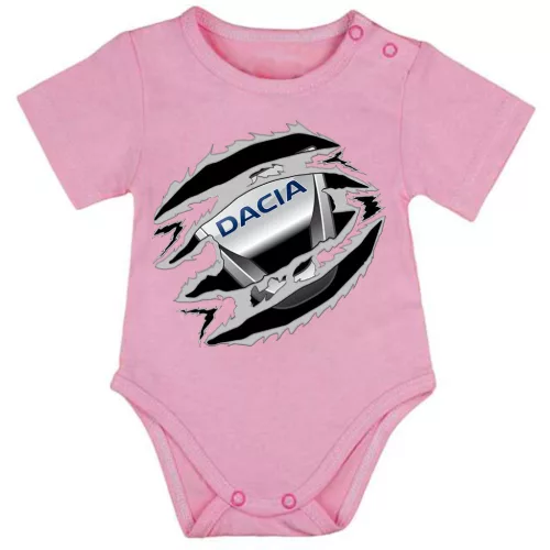 dacia ružová dojčenské body krátky rukáv