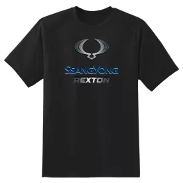 čierne tričko ssangyong rexton so vzorom loga