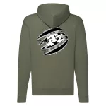 zelený svetr s mikinou s logom mtz