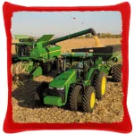 jd harvest červený vankúš z bavlny