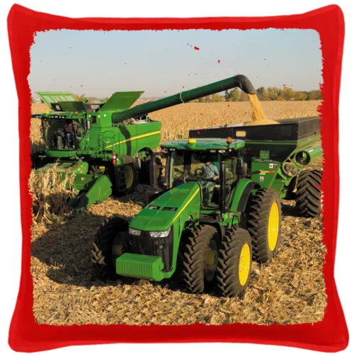 jd harvest červený vankúš z bavlny