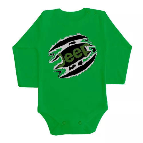 jeep zelená dlhý rukáv dojenské telo