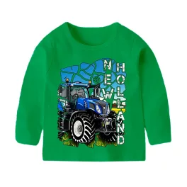 zelené detské tričko s dlhými rukávmi s new holand