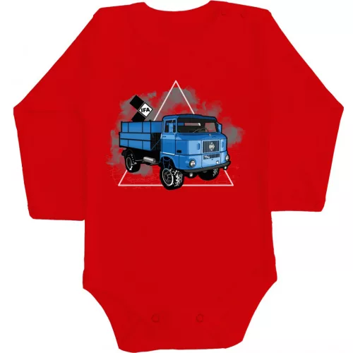 ifa modrá body pre bábätká červené dlhý rukáv