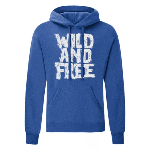 wild and free modrá sveter s klokaním vreckom