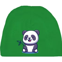 panda detská čiapka zelená