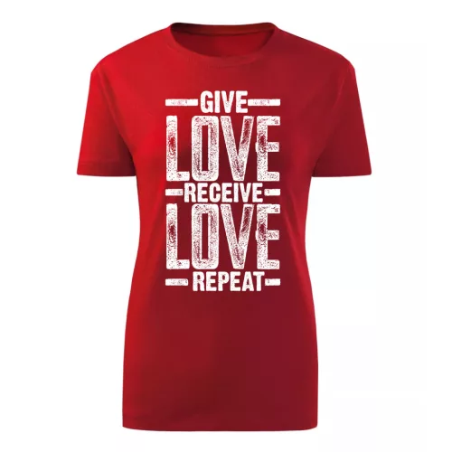 give love...červená dámske tričko