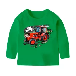 mtz-82 zelené detské tričko s dlhými rukávmi