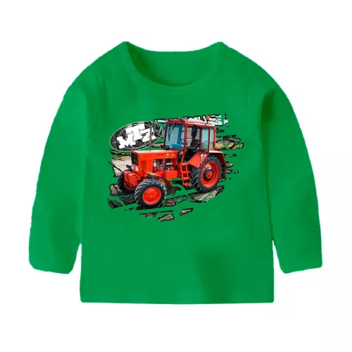 mtz-82 zelené detské tričko s dlhými rukávmi