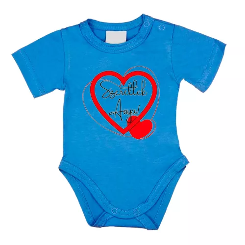 "ľúbim ťa mamička" krátky rukáv body pre bábätká modrá