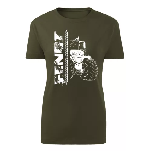 fendt dizajnové zelené dámske tričko biely vzor