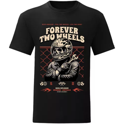 forever two wheels tričko čierne