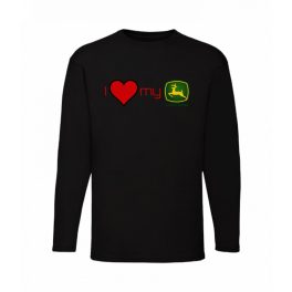   milujem svoj zelený traktor! čierne tričko s dlhým rukávom