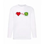 milujem svoj zelený traktor! čierne tričko s dlhým rukávom