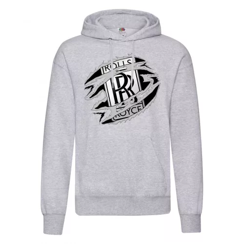 mikina rolls royce svetlo sivá