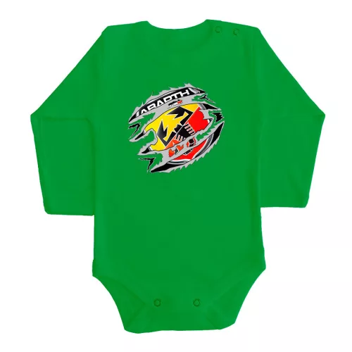 abarth zelená dlhý rukáv dojenské telo