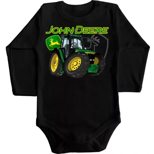 zelené detské body tractor čierna dlhý rukáv