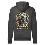 grim rider motorcycle mikina na zips, sivá